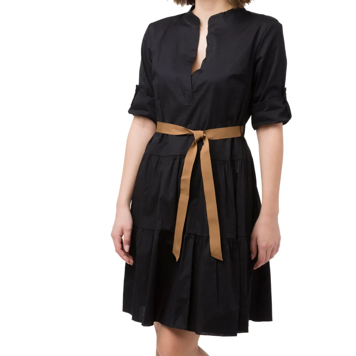 Abito da Donna Nero con cintura marrone Swish Jeans