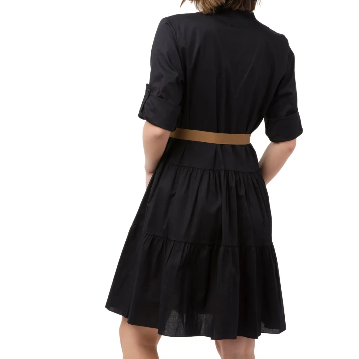 Abito da Donna Nero con cintura marrone Swish Jeans
