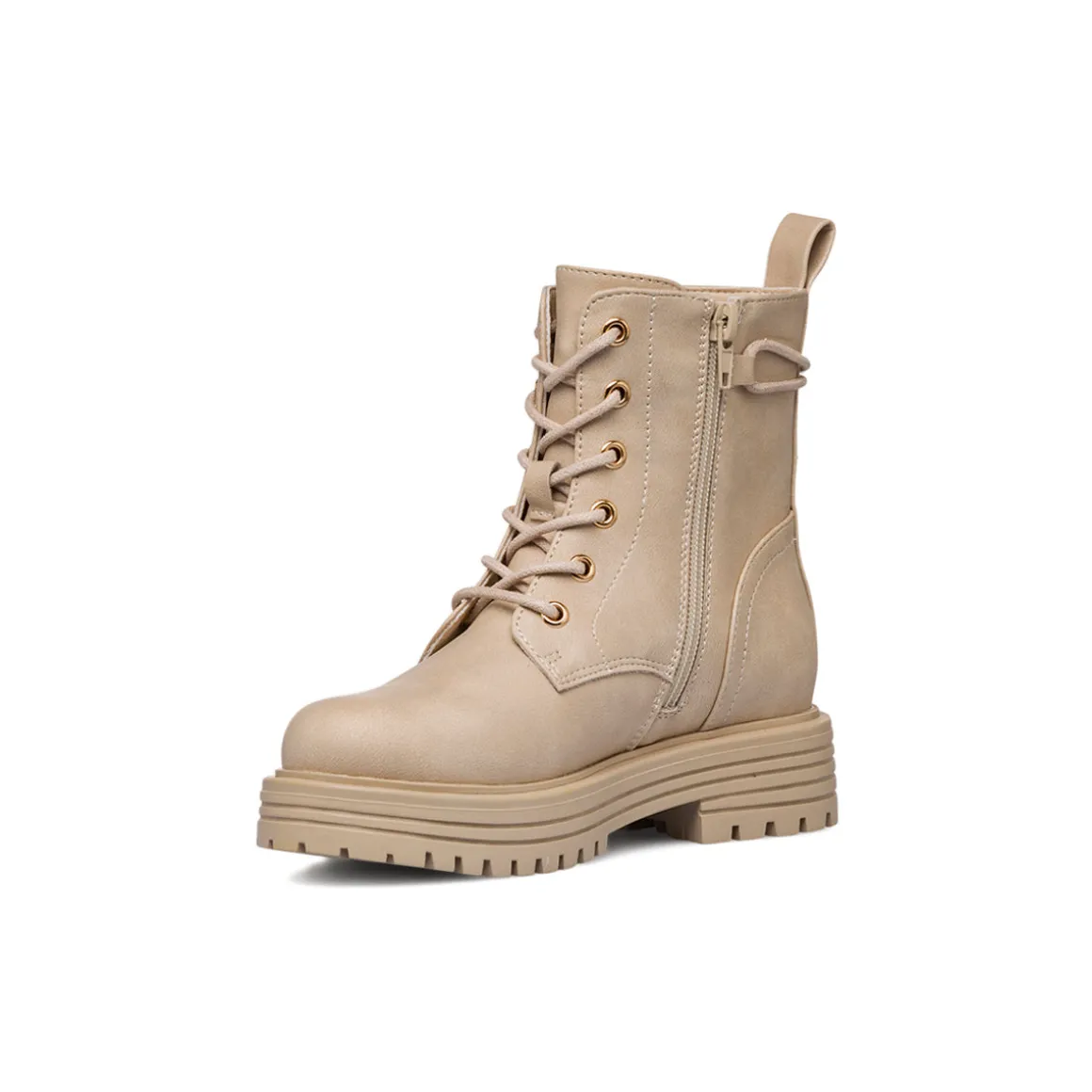 Anfibi beige da ragazza con zip Dieci Baci
