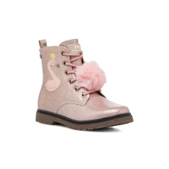 Anfibi da ragazza Le scarpe di Alice rosa con glitter e dettaglio fenicottero