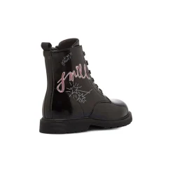 Anfibi da Ragazza neri lucidi con stampa grafica Smile Swish Jeans