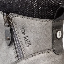 Anfibi grigi effetto vintagevda Donna con zip laterale Lora Ferres