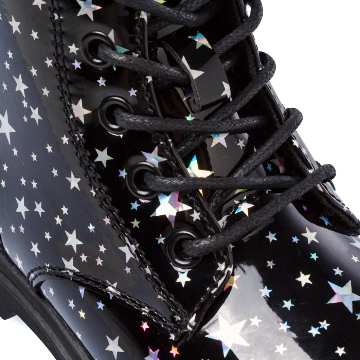 Anfibi neri da Bambina con stelle Le Scarpe di Alice