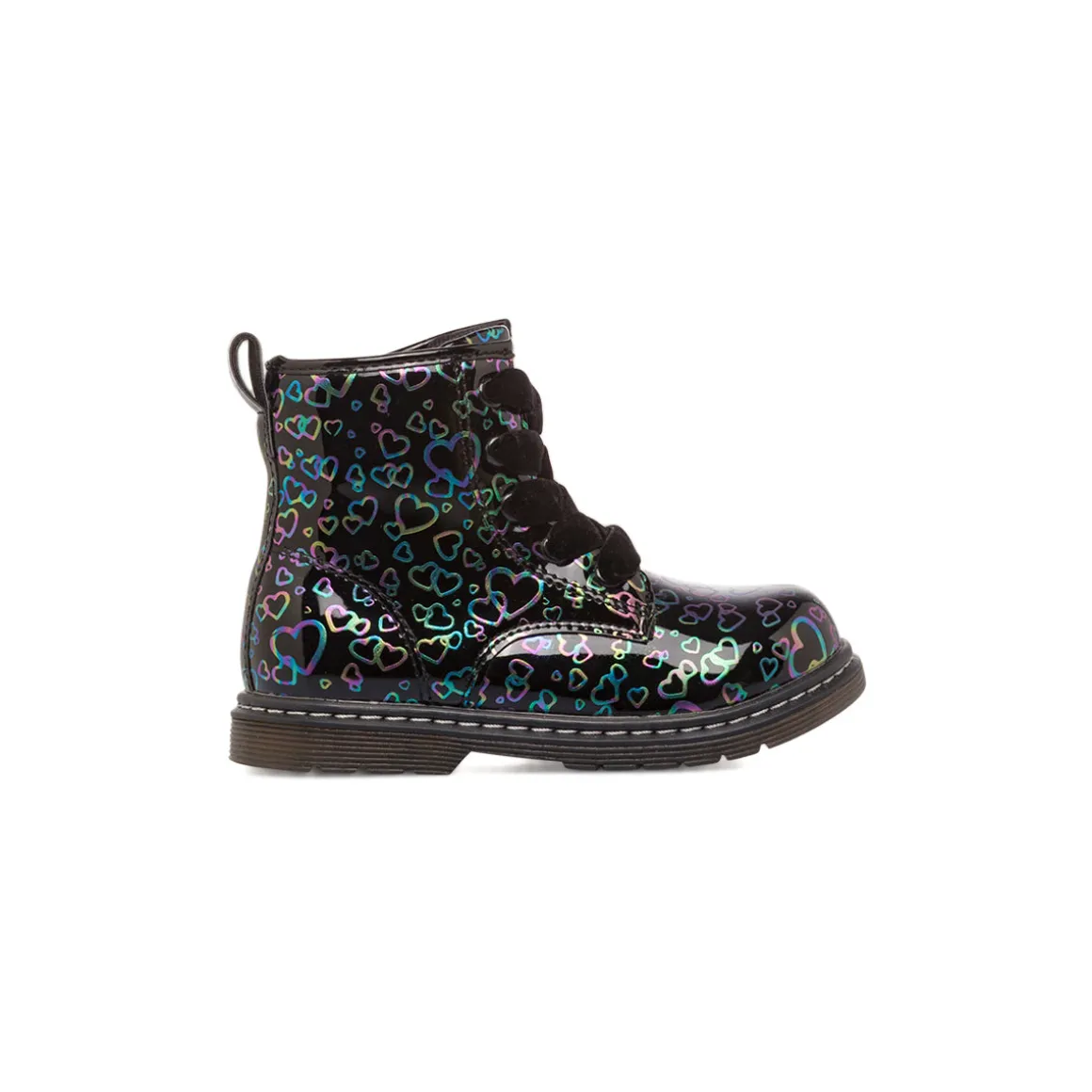 Anfibi neri da Bambina con cuori multicolore Le scarpe di Alice