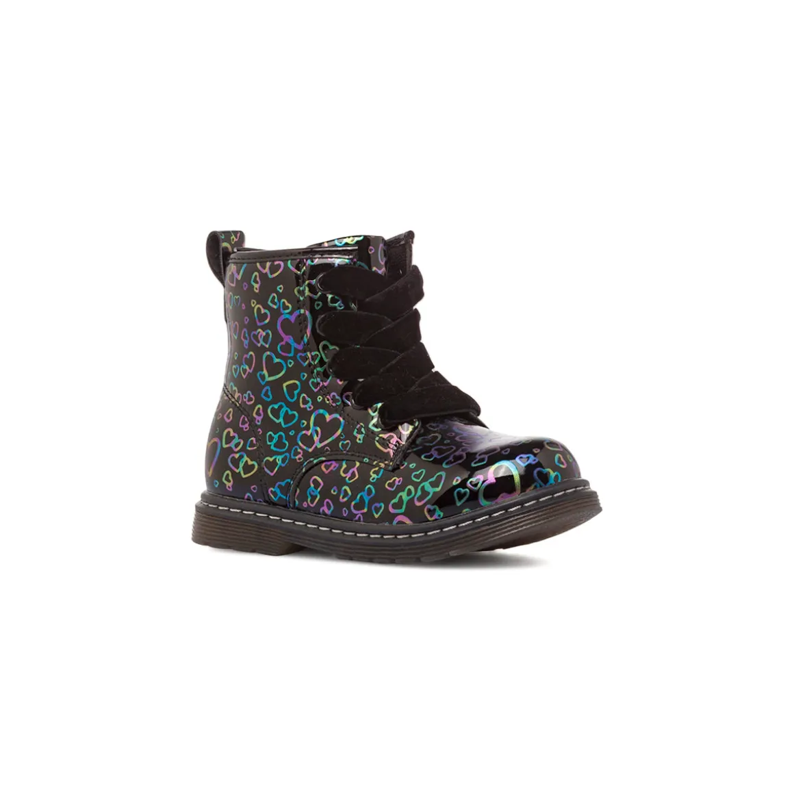 Anfibi neri da Bambina con cuori multicolore Le scarpe di Alice