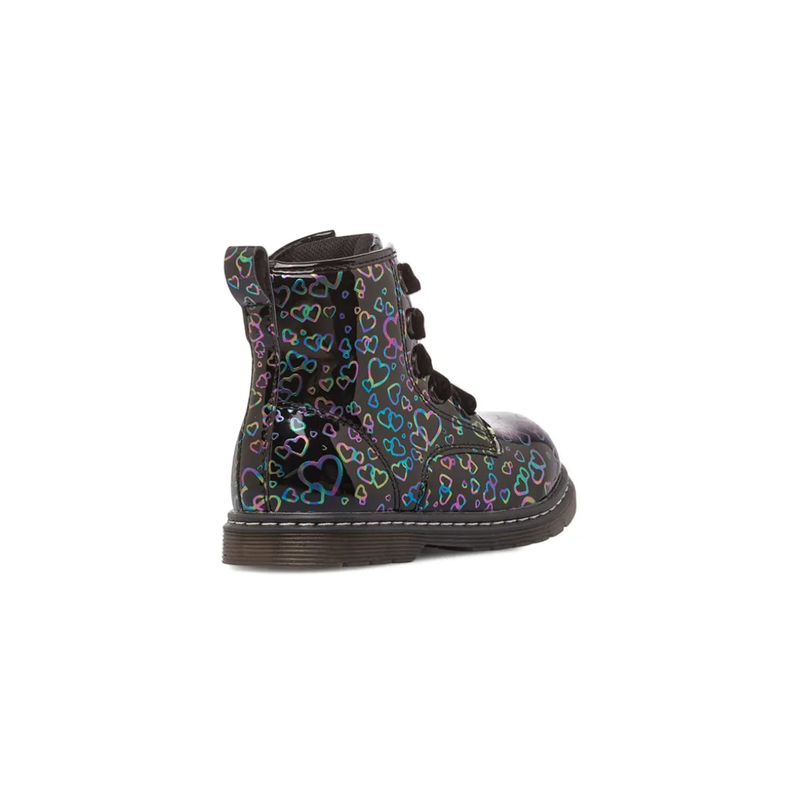 Anfibi neri da Bambina con cuori multicolore Le scarpe di Alice