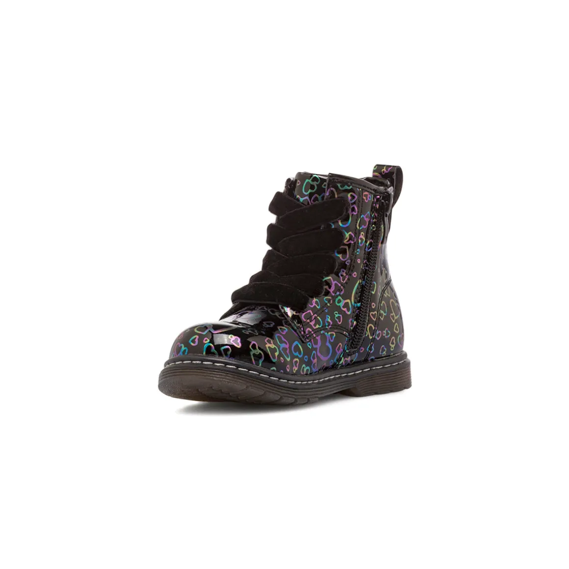 Anfibi neri da Bambina con cuori multicolore Le scarpe di Alice