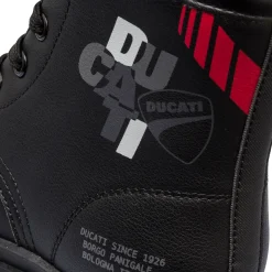 Anfibi neri da bambino con stampe e logo Ducati
