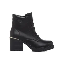Anfibi neri da Donna con zip e tacco 7 cm Lora Ferres
