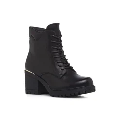 Anfibi neri da Donna con zip e tacco 7 cm Lora Ferres