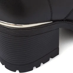 Anfibi neri da Donna con zip e tacco 7 cm Lora Ferres