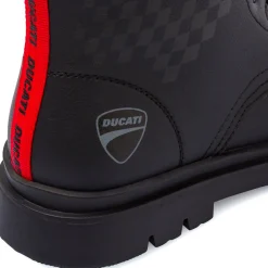 Anfibi neri da Ragazzo con zip e logo Ducati