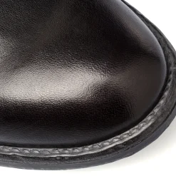 Anfibi neri in pelle da uomo con zip laterale ReBlu