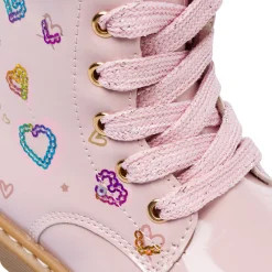 Anfibi rosa da Bambina con cuoricini in paillettes Le Scarpe di Alice