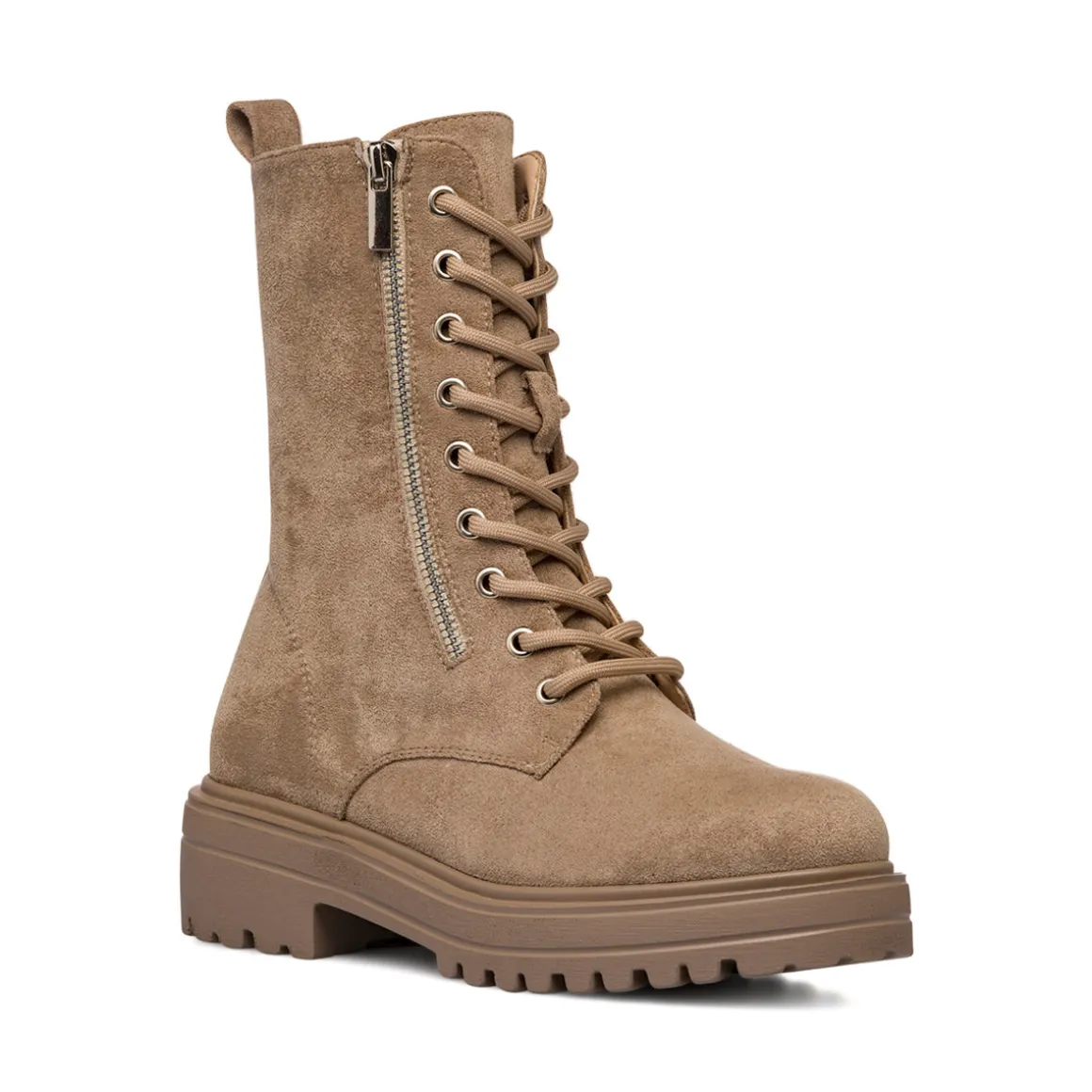 Anfibi taupe da donna effetto scamosciato Lora Ferres