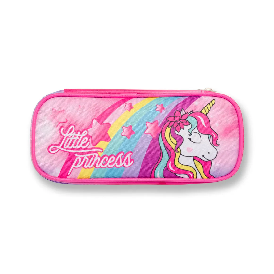 Astuccio ovale fucsia Magic Land con stampa unicorno