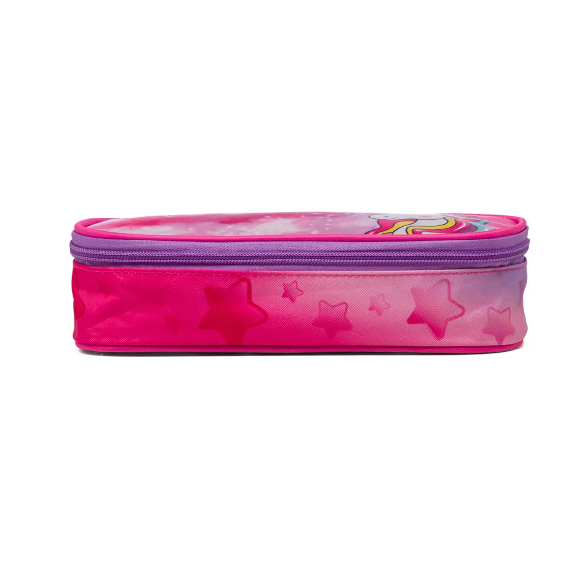 Astuccio ovale fucsia Magic Land con stampa unicorno