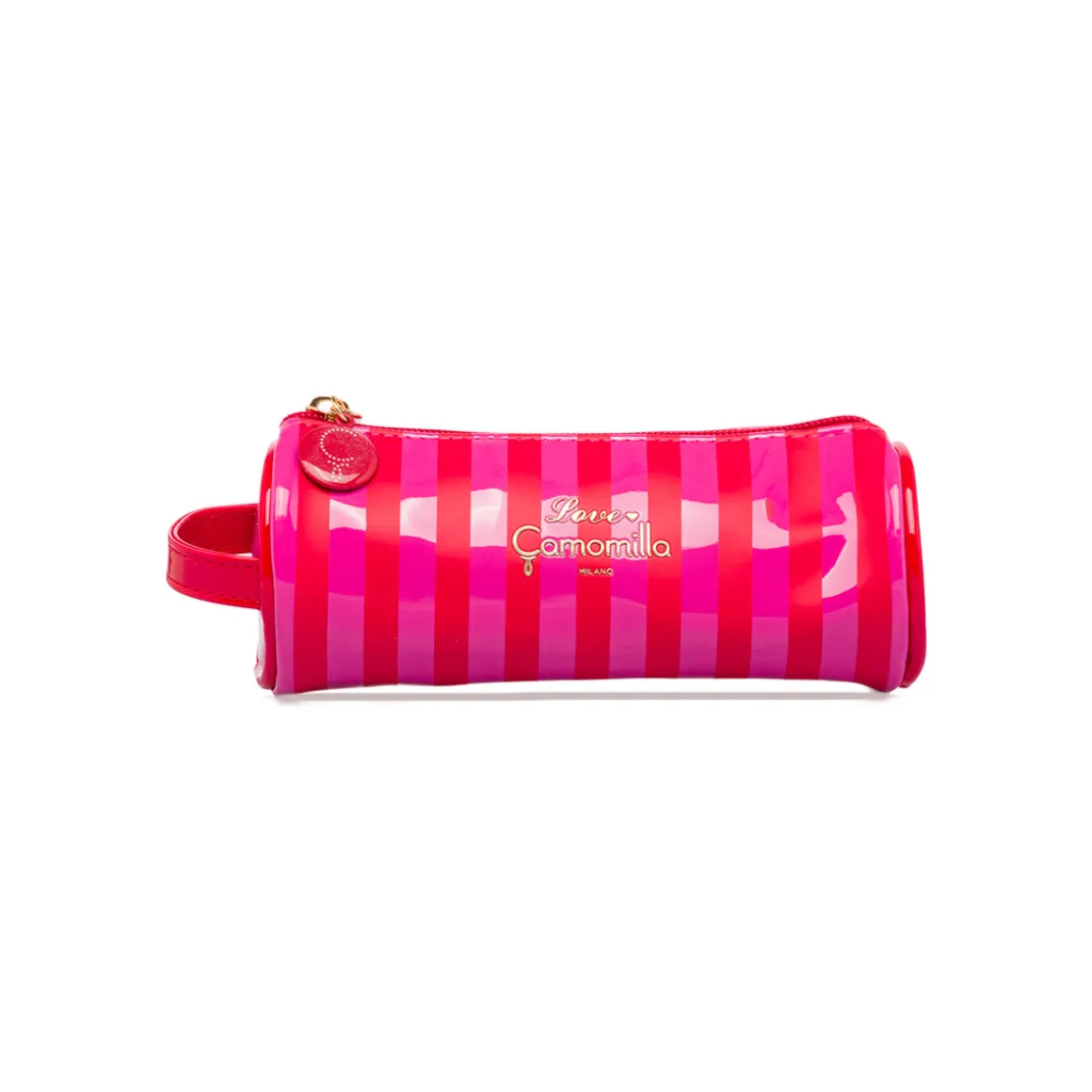 Astuccio tombolino da donna fucsia e rosso a righe Camomilla Milano Sweet Stripes