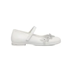 Ballerine bianche da ragazza con strass 10 Baci