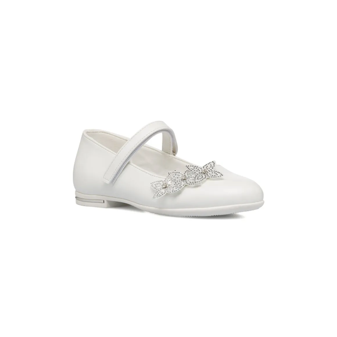 Ballerine bianche da ragazza con strass 10 Baci