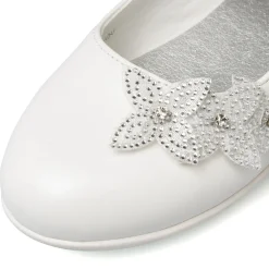 Ballerine bianche da ragazza con strass 10 Baci
