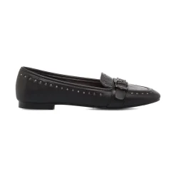 Ballerine da donna Swish Jeans nere con borchie e fibbia