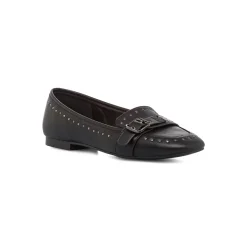 Ballerine da donna Swish Jeans nere con borchie e fibbia