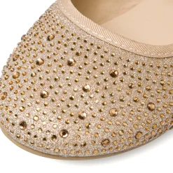 Ballerine glitter oro da ragazza con strass 10 Baci