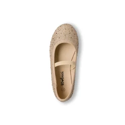 Ballerine glitter oro da ragazza con strass 10 Baci