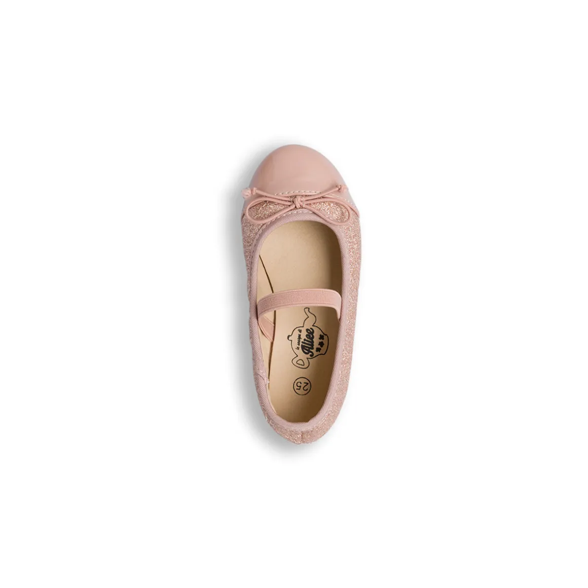 Ballerine glitter rosa da bambina con fiocco Le Scarpe di Alice