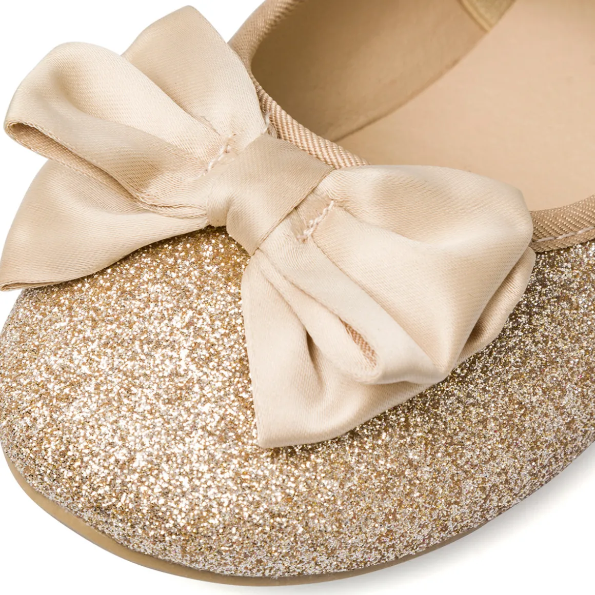Ballerine in glitter oro da ragazza 10 Baci