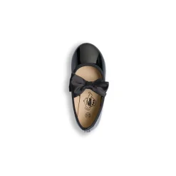 Ballerine in vernice nere da bambina con fiocco Le Scarpe di Alice