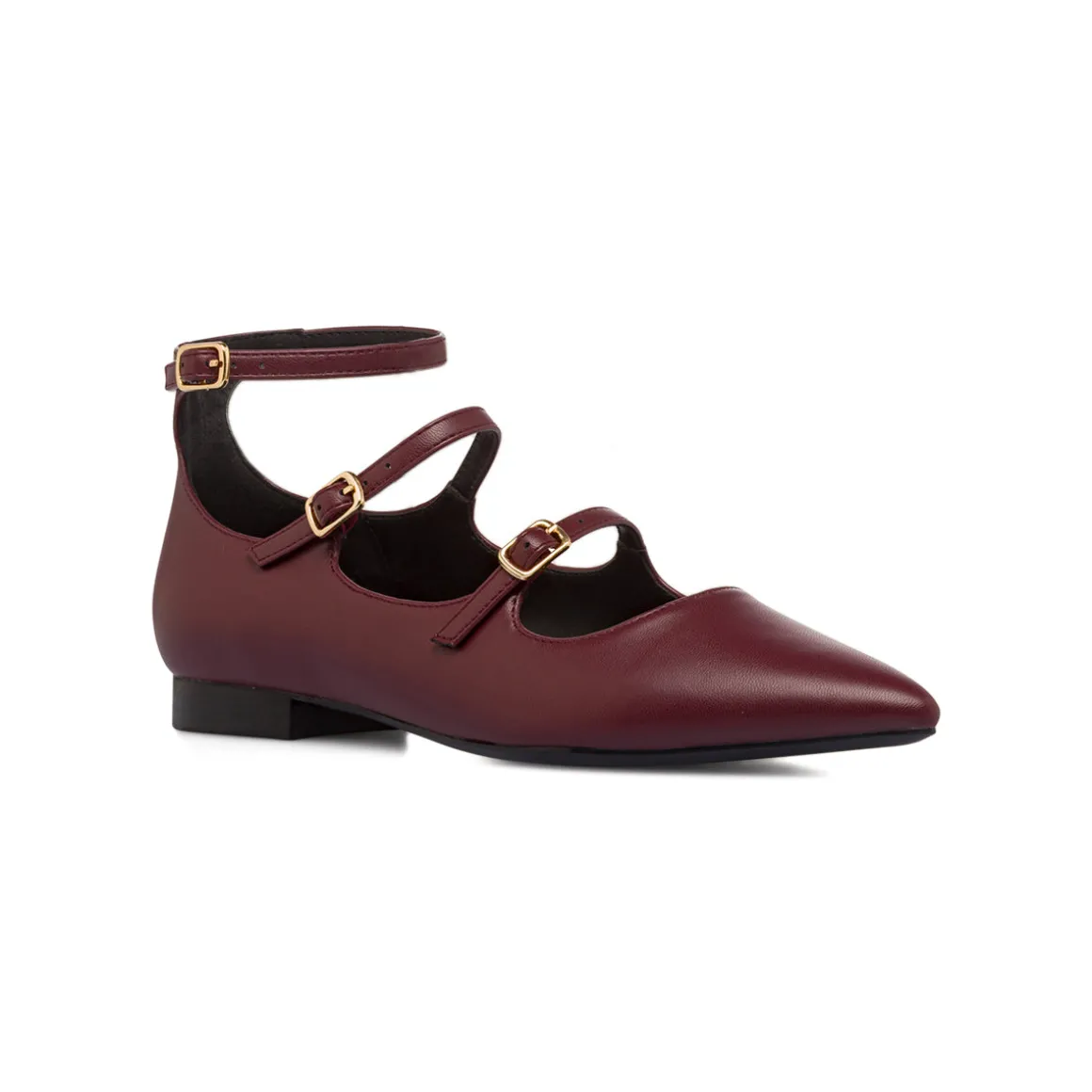 Ballerine Mary jane bordeaux da Donna con fibbie Lora Ferres