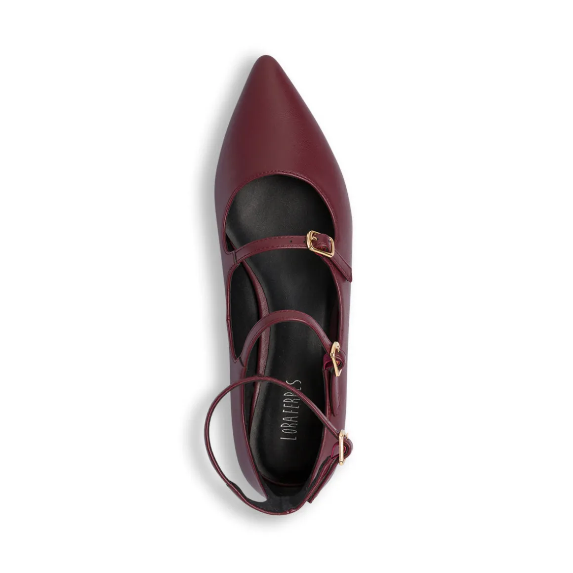 Ballerine Mary jane bordeaux da Donna con fibbie Lora Ferres