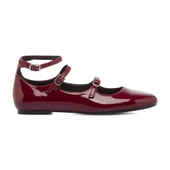 Ballerine Mary Jane da donna bordeaux burgundy con cinturini Swish Jeans