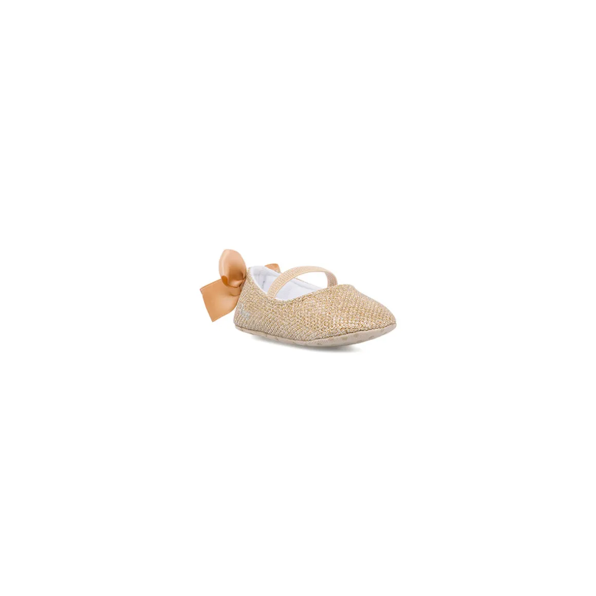 Ballerine neonata Chicco oro con glitter e fiocco in raso