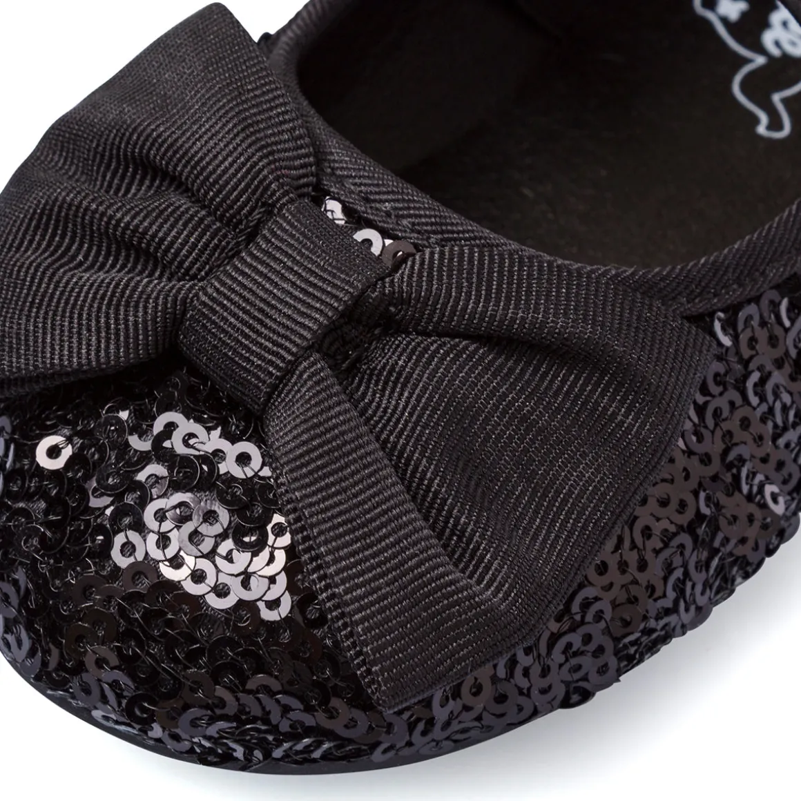 Ballerine nere con fiocco e paillettes da Bambina Dieci Baci