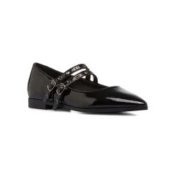 Ballerine nere da Donna con fibbie effetto vernice Lora Ferres