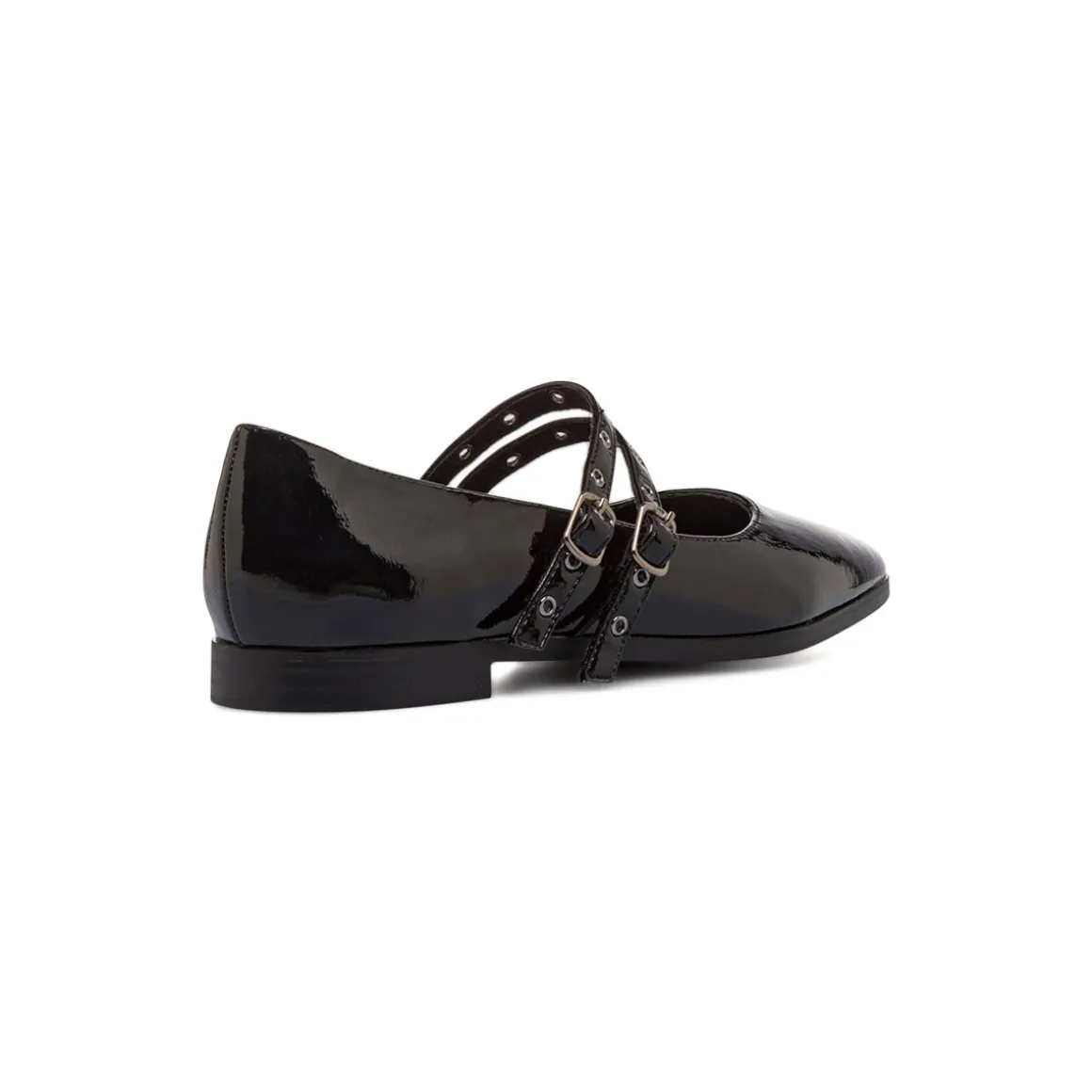 Ballerine nere da Donna con fibbie effetto vernice Lora Ferres
