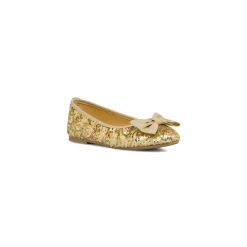 Ballerine oro da Ragazza con fiocco e paillettes Dieci Baci