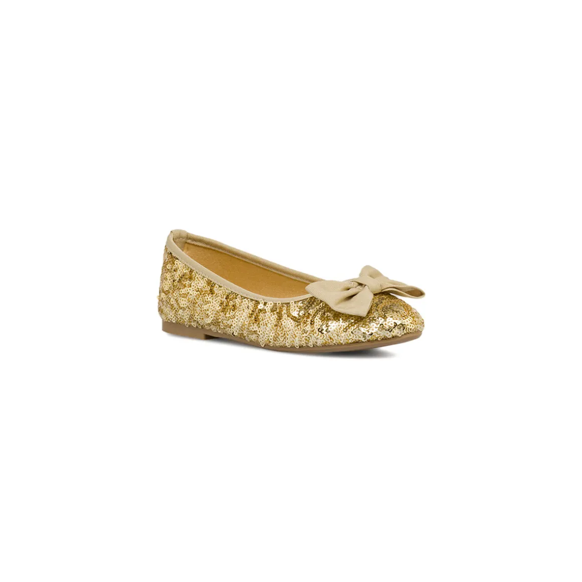 Ballerine oro da Ragazza con fiocco e paillettes Dieci Baci