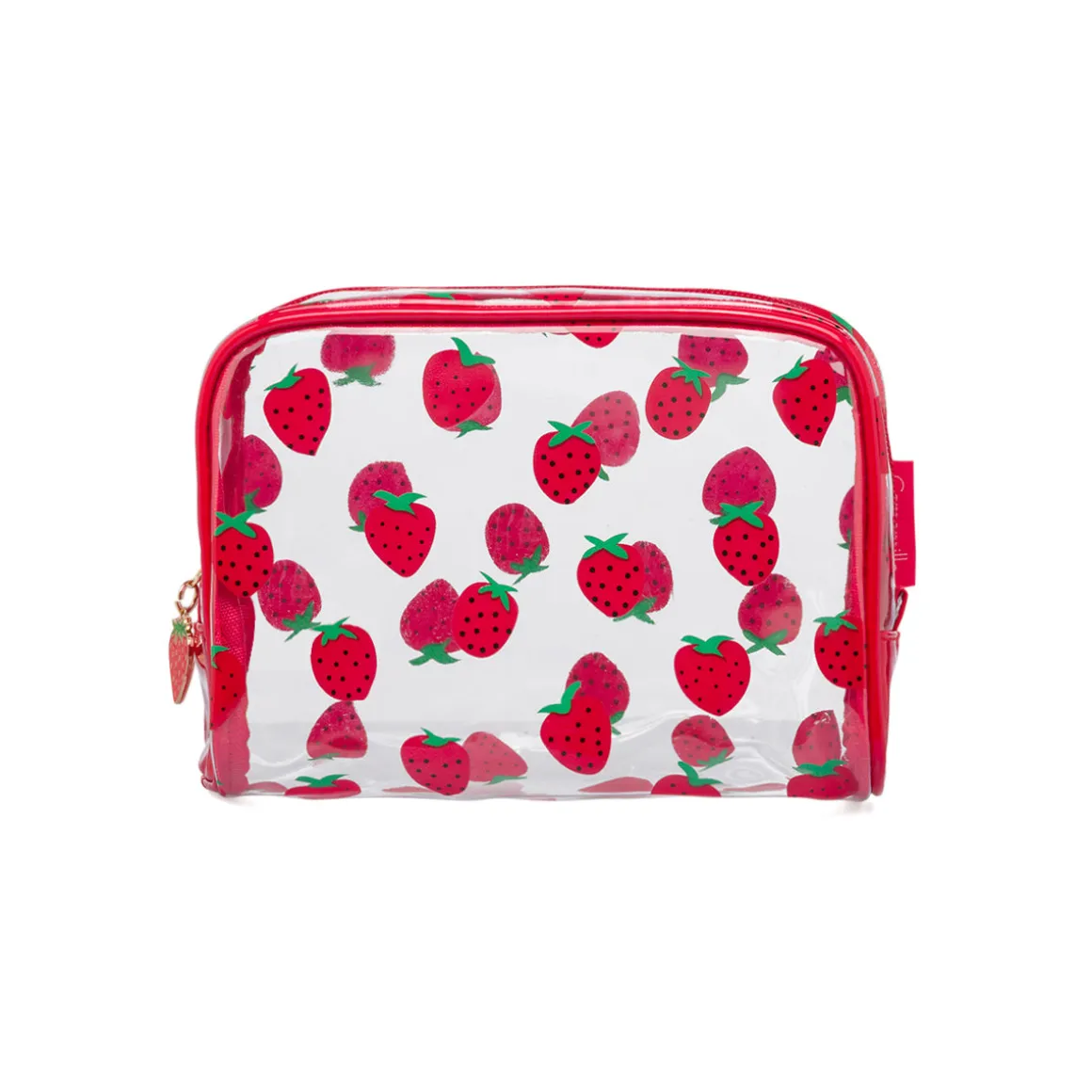 Beauty Case da Donna rosso con stampa fragole Camomilla Milano