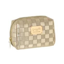 Beauty case dorato da Donna con motivo a quadri Camomilla Milano