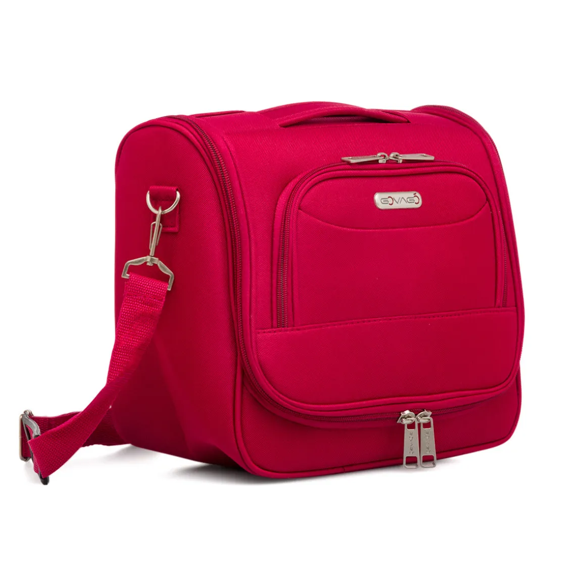 Beauty necessaire da viaggio grande rosso in tessuto Govago