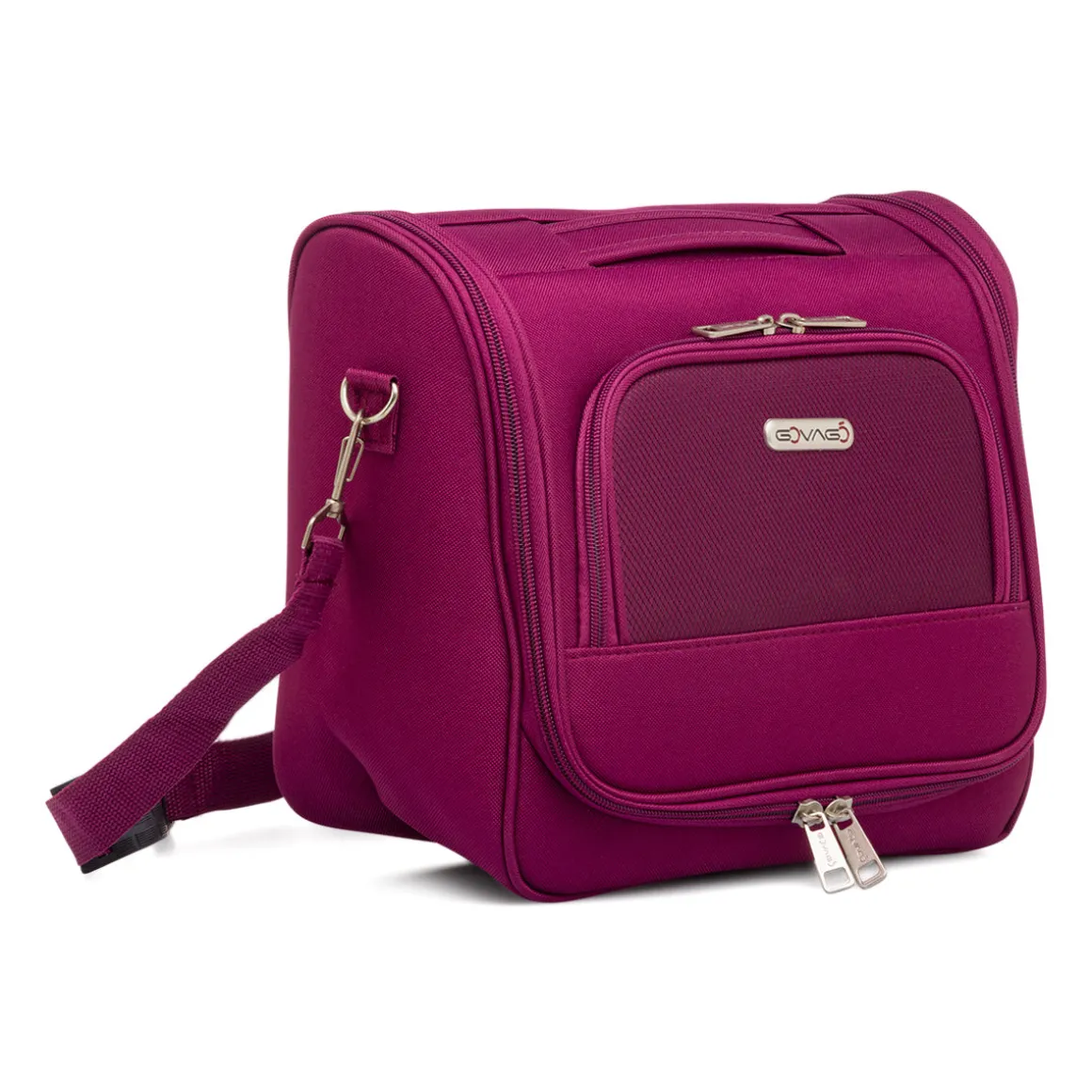 Beauty necessaire grande da viaggio viola in tessuto Govago