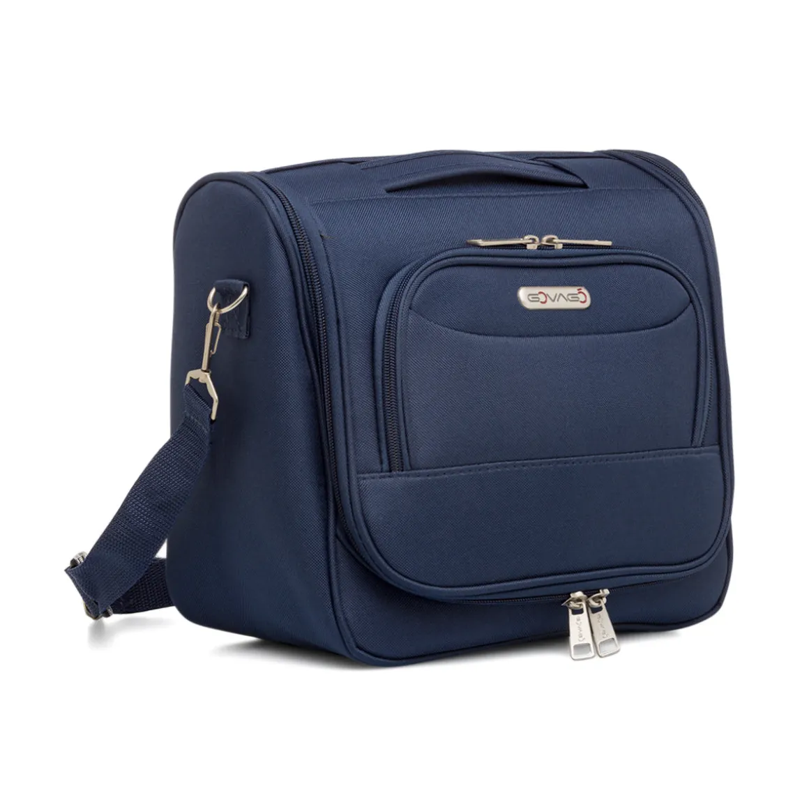 Beauty necessaire grande da viaggio blu in tessuto Govago