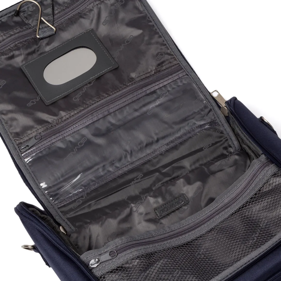Beauty necessaire grande da viaggio blu in tessuto Govago