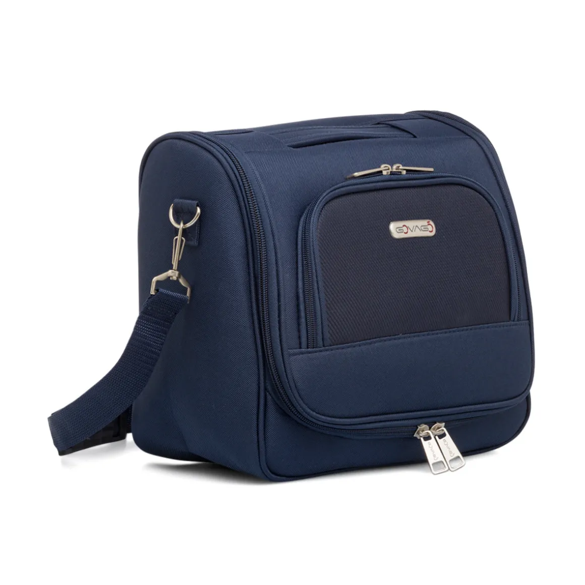 Beauty necessaire grande da viaggio blu in tessuto Govago