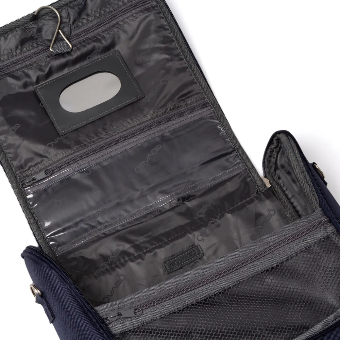 Beauty necessaire grande da viaggio blu in tessuto Govago