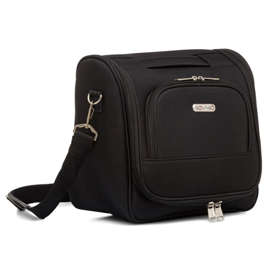 Beauty necessaire grande da viaggio nero in tessuto Govago